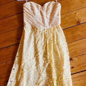 Strapless, Yellow Dress